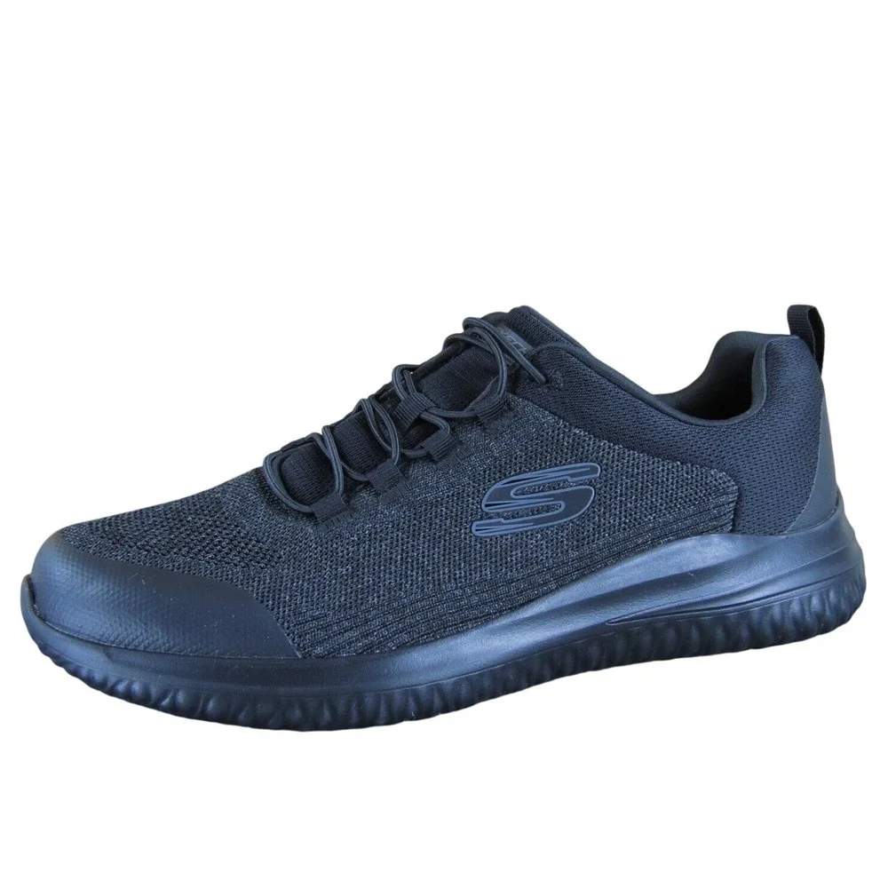 SKECHERS Men Relaxed Fit Memory Foam Sneaker Black Textile 10.5 Gently Used 2025